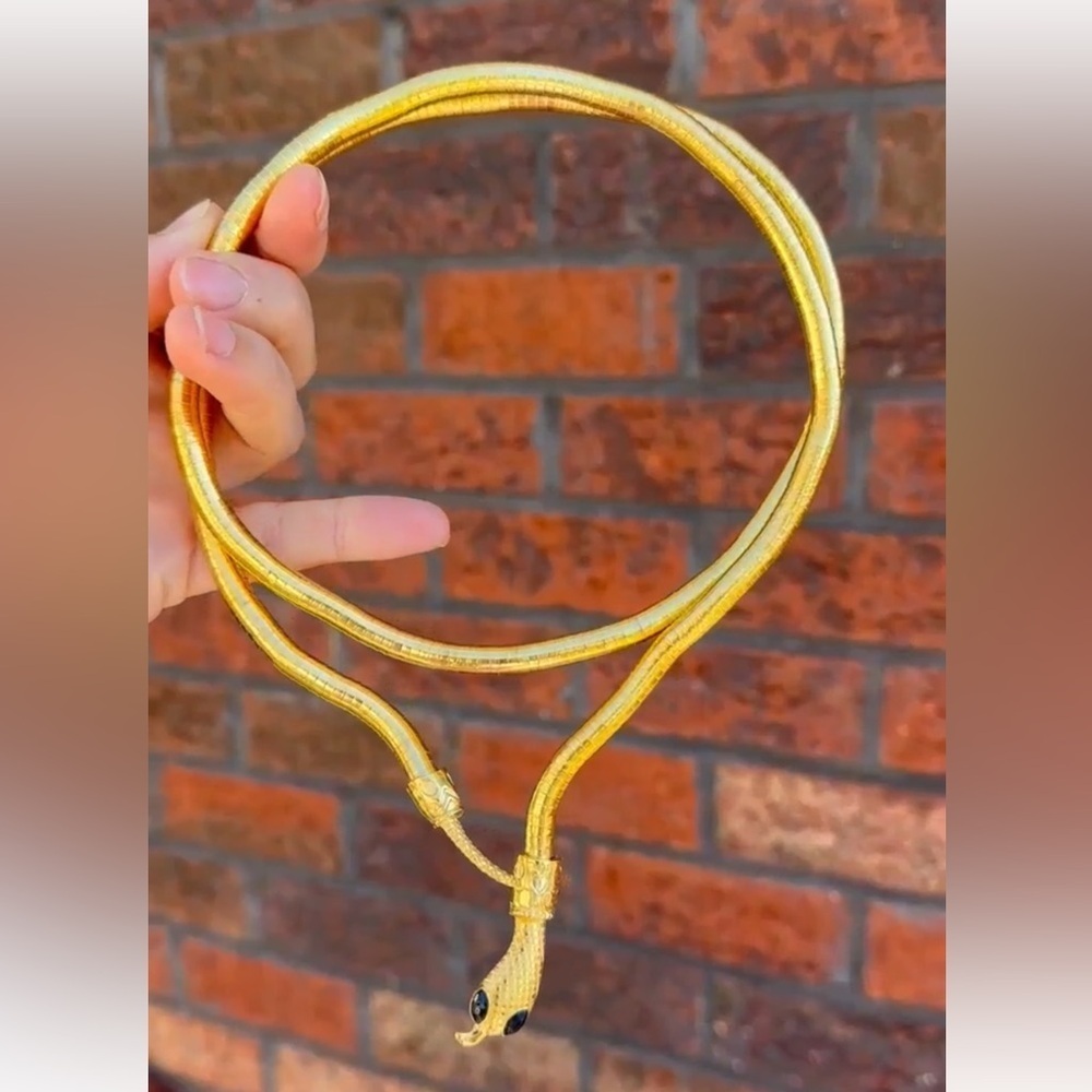 Serpenti Gold Magic Snake Cool Bendy Multilayer Necklace - Picture 5 of 16